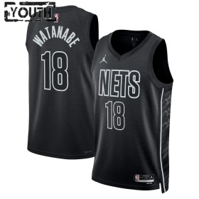 Dres Brooklyn Nets Yuta Watanabe 18 Jordan 2022-23 Statement Edition Crno Swingman - Dječji